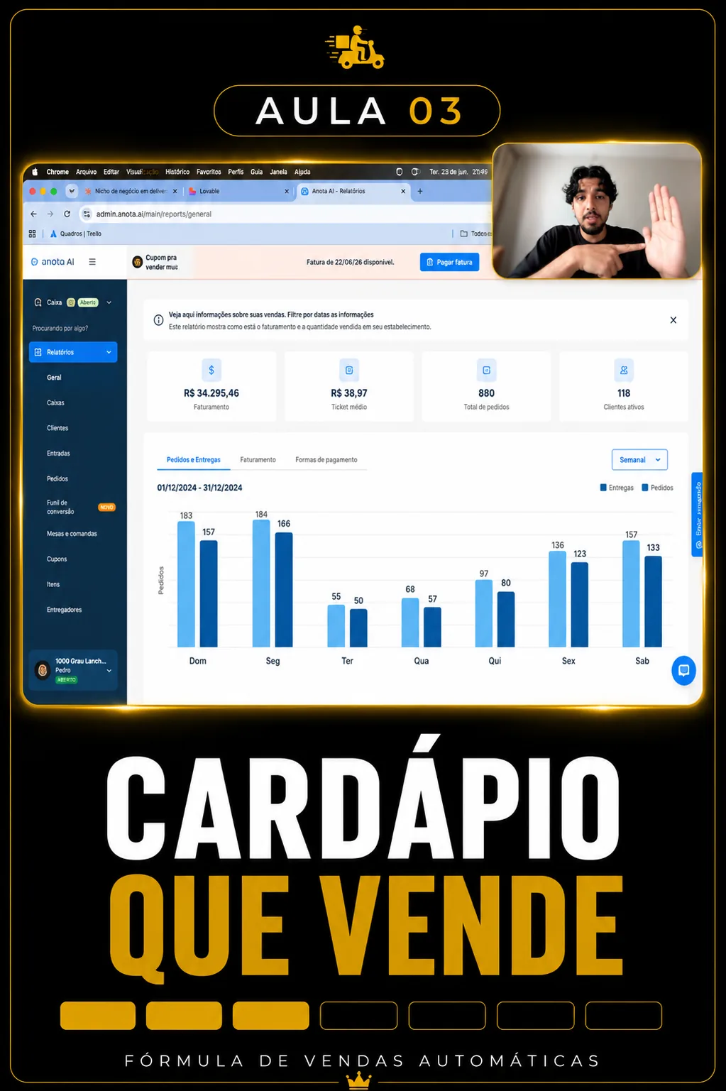 Aula 03 — Como montar seu cardápio e receber pedido direto